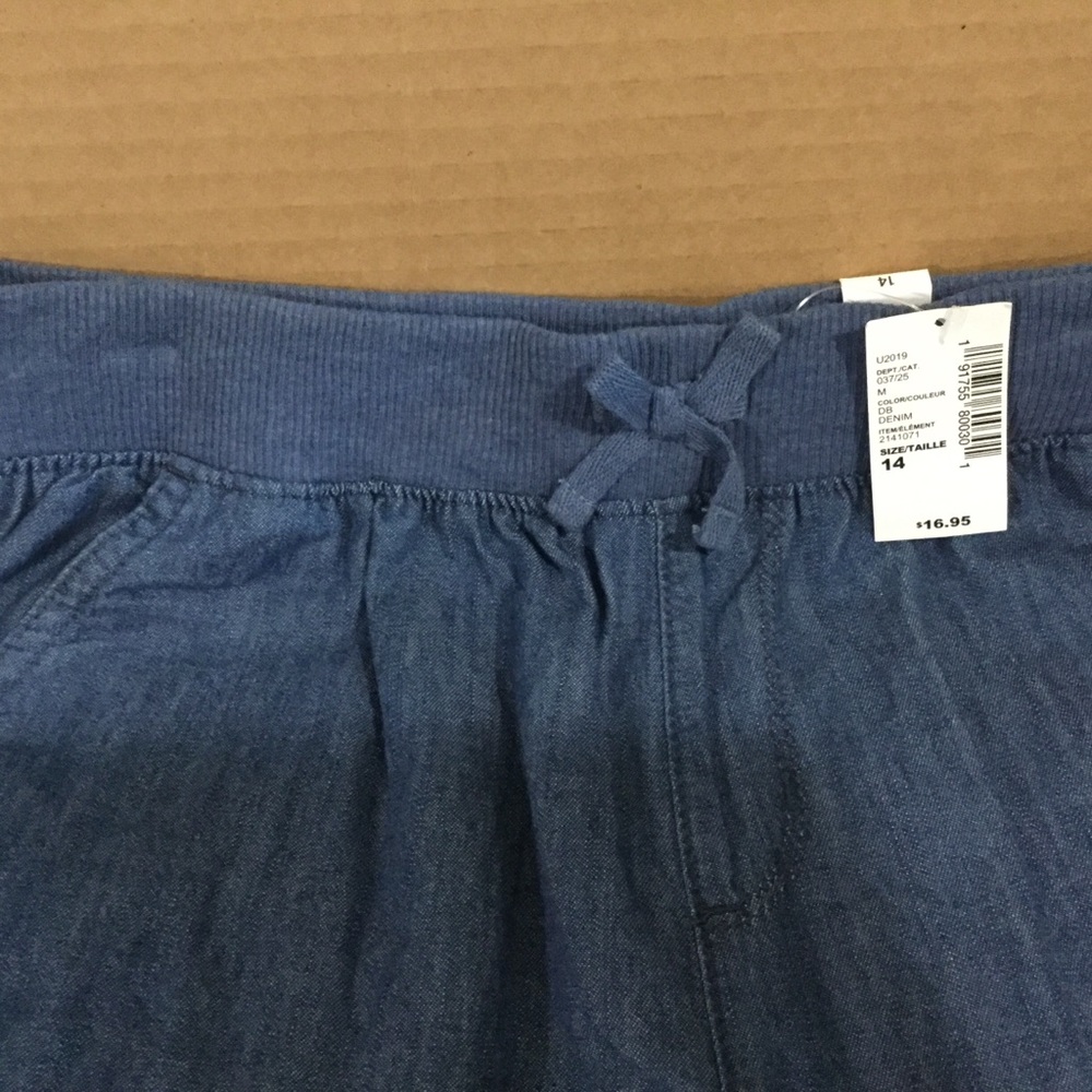 Chambray shorts.